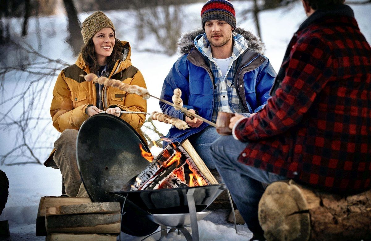 Wintergrillen Feuerstelle