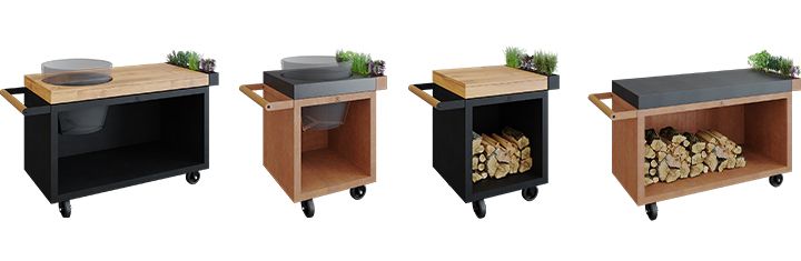 Verschiedene Outdoorküchenmodule