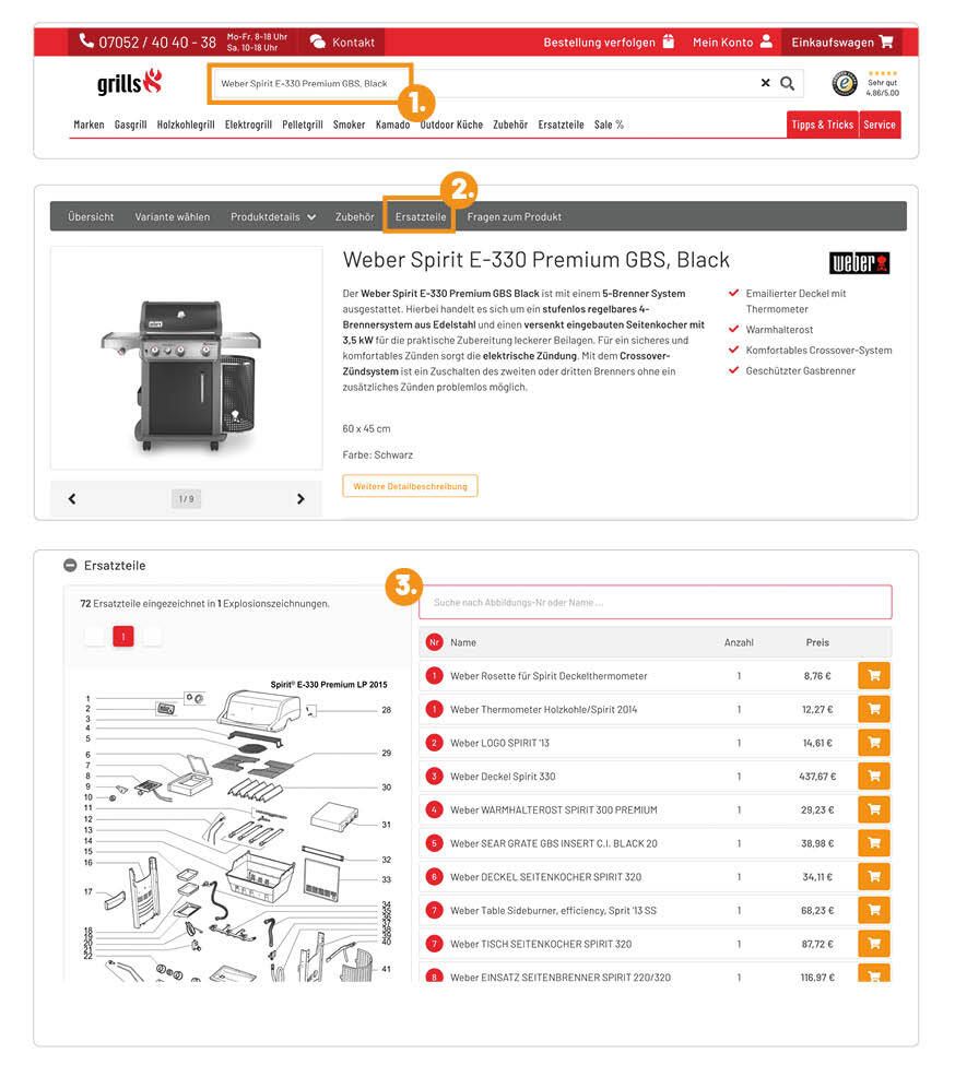 Grill Ersatzteile online bestellen