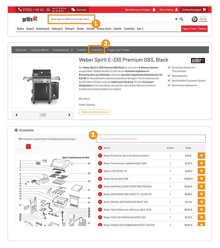 Grill Ersatzteile online bestellen