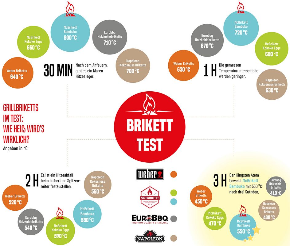 Das Ergebnis des Briketttests