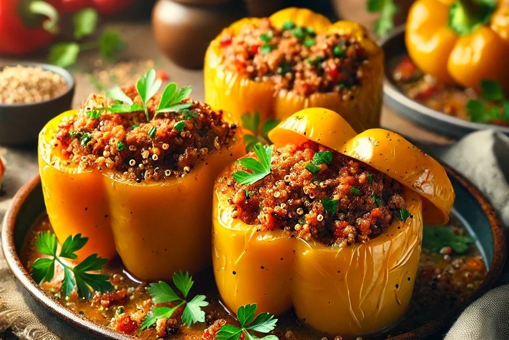 Gefüllte Paprika mit Hackfleisch und Quinoa