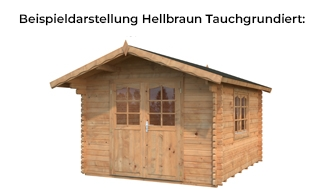 Beispieldarstellung eines Palmako Gartenhauses in hellbrauner Tauchgrundierung