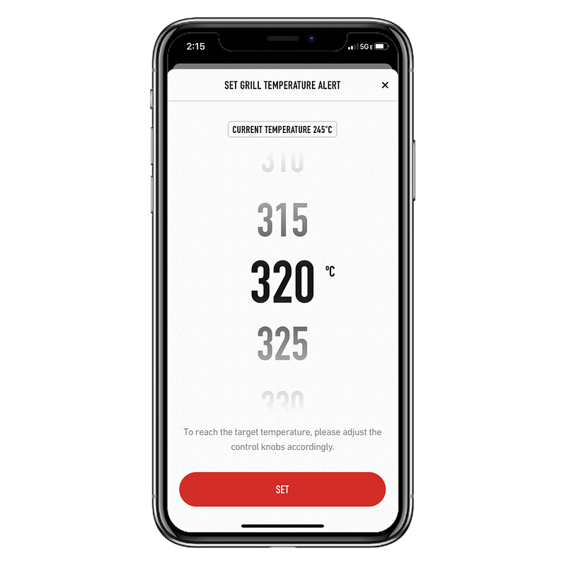 Weber Connect App Temperature alert