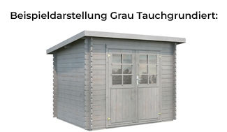 Beispieldarstellung eines Palmako Gartnenahauses in grauer Tauchgrundierung