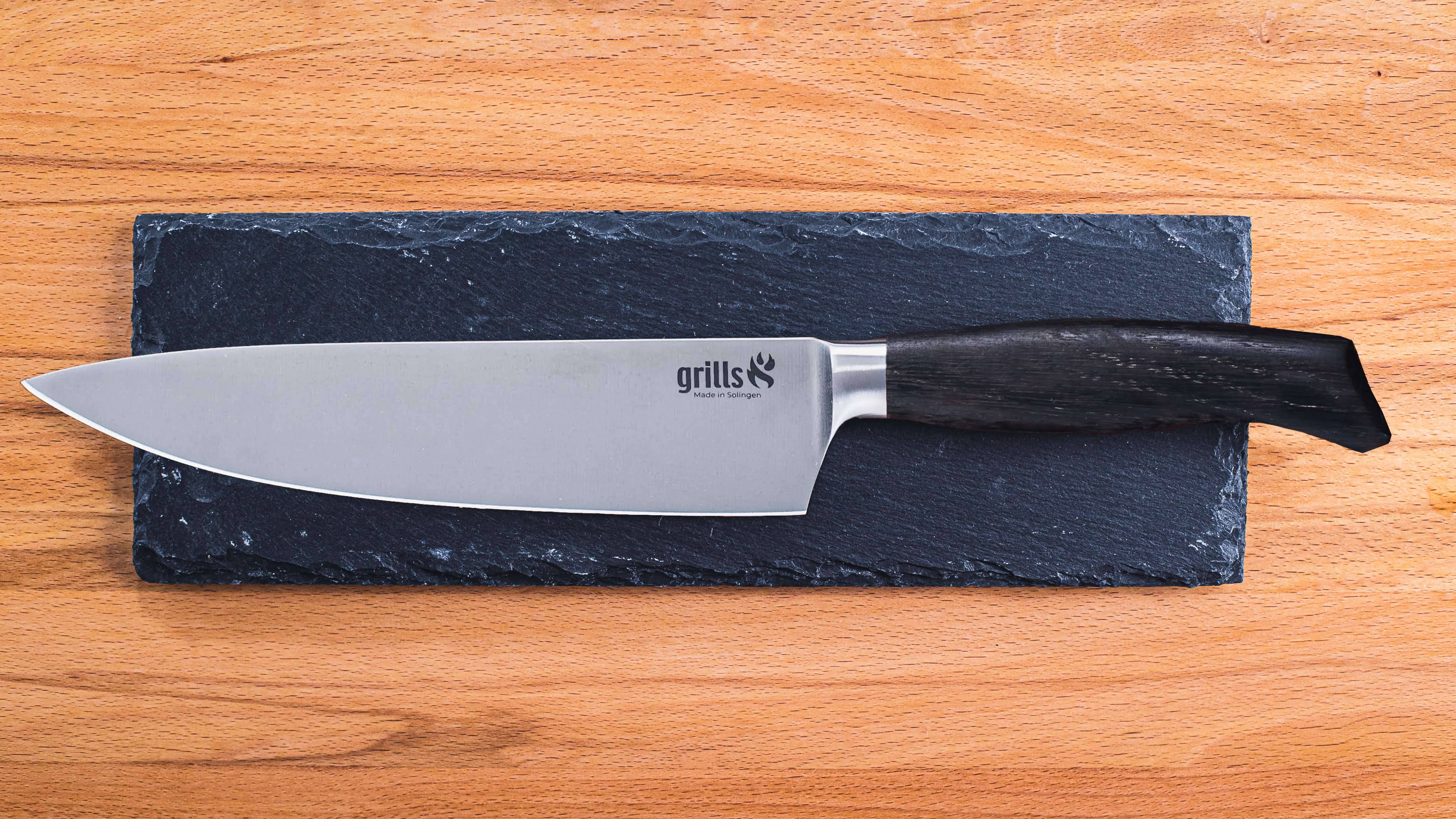 Grills.de Kochmesser mit Eichenholzgriff 21cm