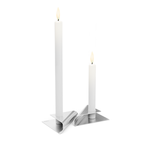 höfats Kerzenhalter-Set SQUARE CANDLE silber 4 Stück