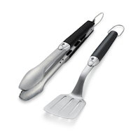 Weber Premium Grillbesteck Kompakt - 2-teilig, Edelstahl, Schwarz
