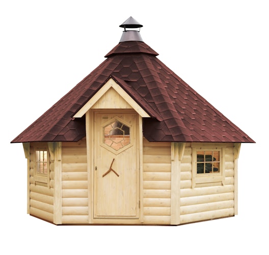 Wolff Finnhaus Grillkota 9 de luxe inkl. Grillanlage (B)