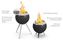 Vorschaubild höfats MOON 45 All Black Feuerschale mit niedrigem Fuß
