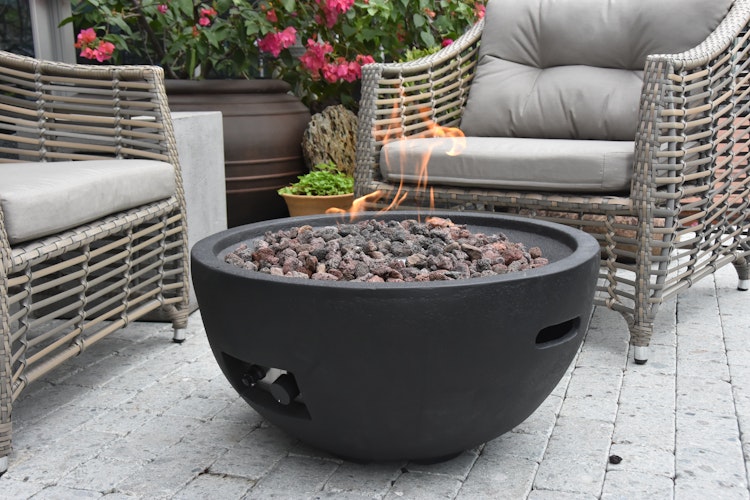 Gardenforma Gas Feuerstelle Jefferson Beton-Optik schwarz