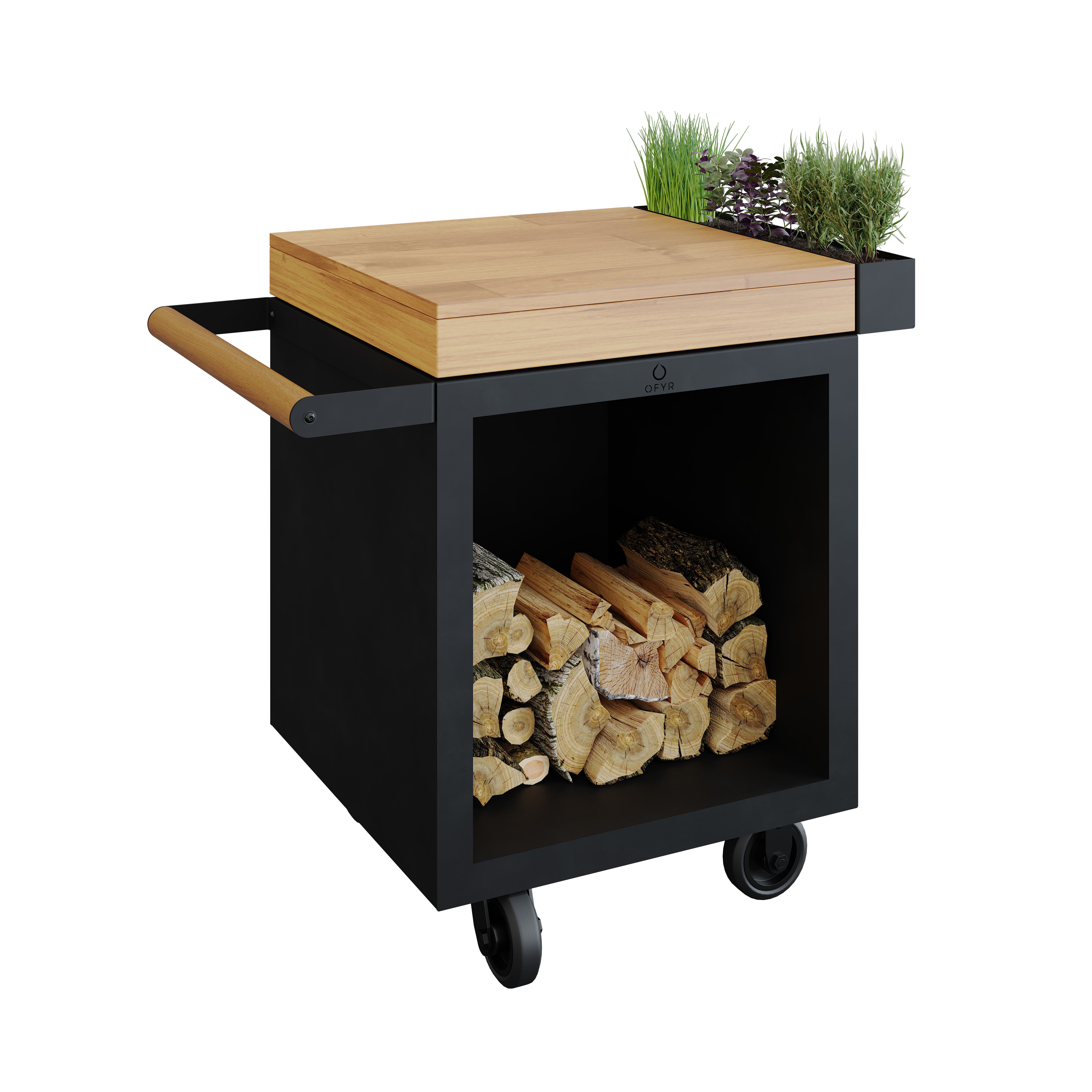 OFYR Mise en Place Table Black 65 PRO Teakholz
