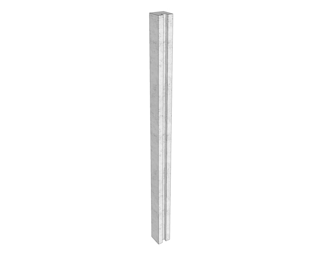 WWOO Beton-Endpfosten, hellgrau 275x11,5x11,5 cm