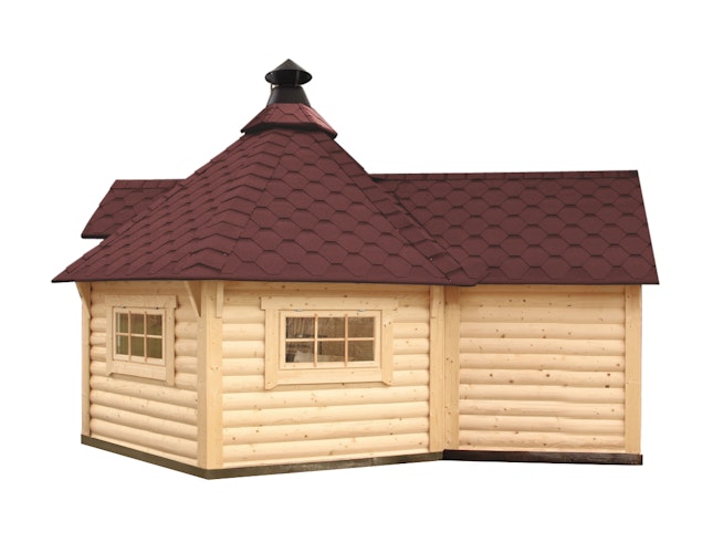 Wolff Finnhaus Grillkota 9 de luxe mit Anbau