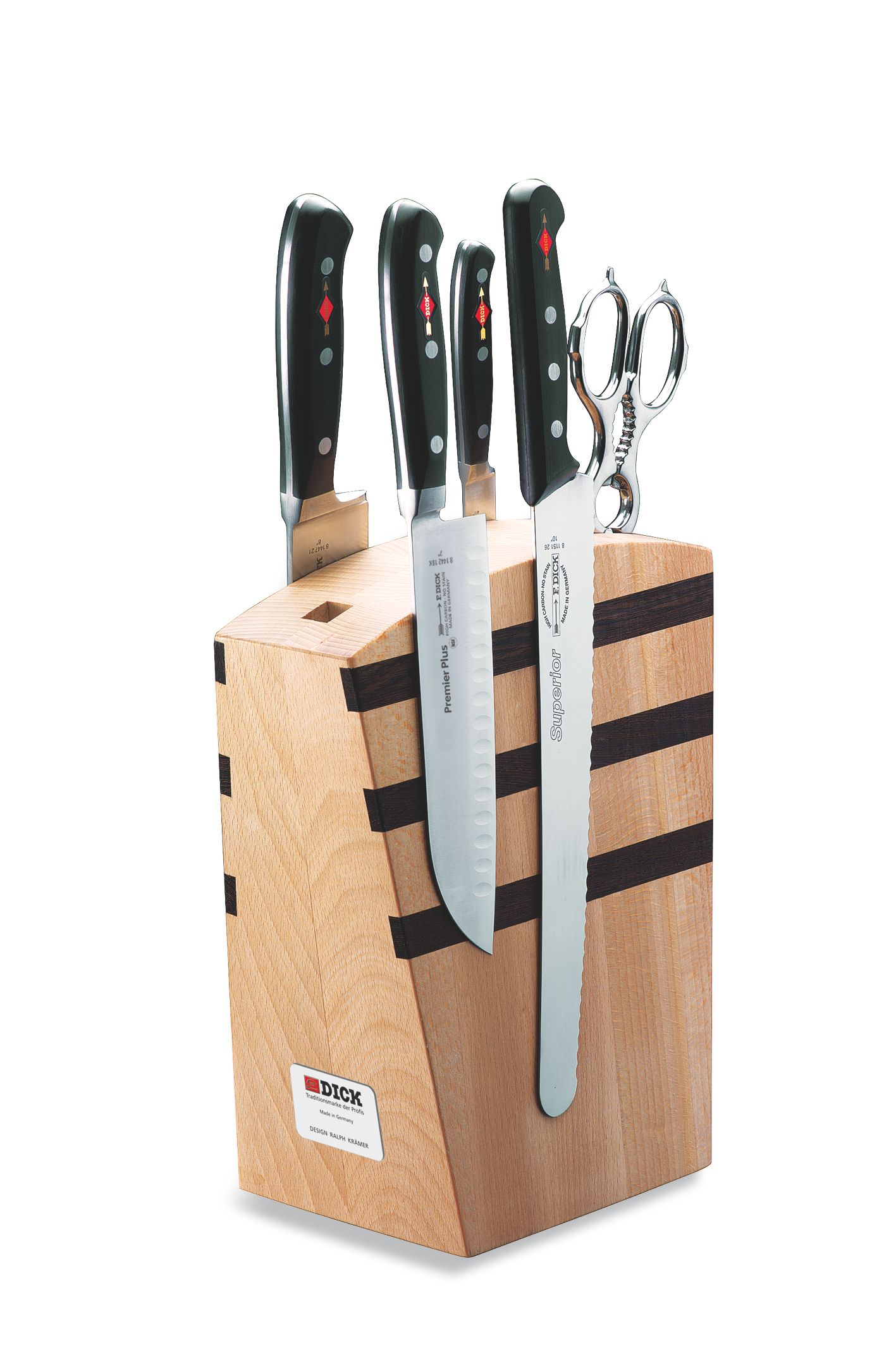 DICK Design Messerblock PREMIER PLUS aus Holz mit Magnetleiste 5-teilig