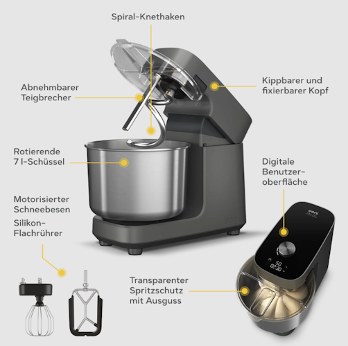 Ooni Küchenmaschine Halo Spiralmixer Polar White