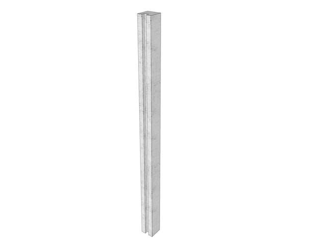 WWOO Beton-Endpfosten, hellgrau 275x11,5x11,5 cm