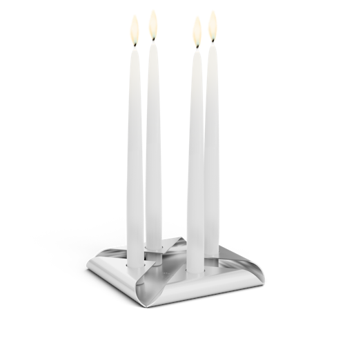 höfats Kerzenhalter-Set SQUARE CANDLE silber 4 Stück