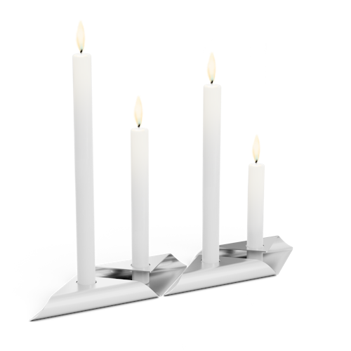 höfats Kerzenhalter-Set SQUARE CANDLE silber 4 Stück