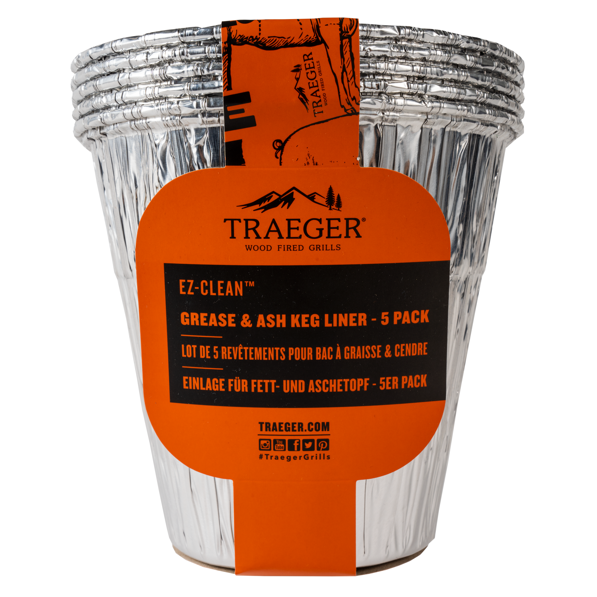 Traeger EZ-CLEAN Einlage für Fett & Aschebehälter, 5 Stück