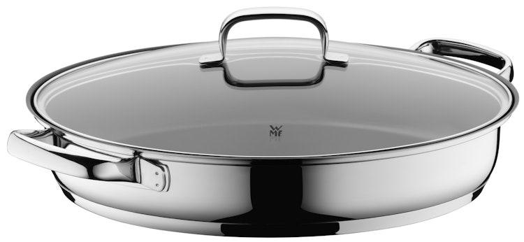 WMF Gourmet-/Fischpfanne mit Glasdeckel, oval, 38 x 26 cm