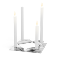 höfats Kerzenhalter-Set SQUARE CANDLE silber 4 Stück