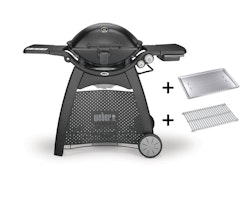 Weber Gasgrill Q 3200 mit Rollwagen - Black inklusive Hitzeschild und Bratenrost