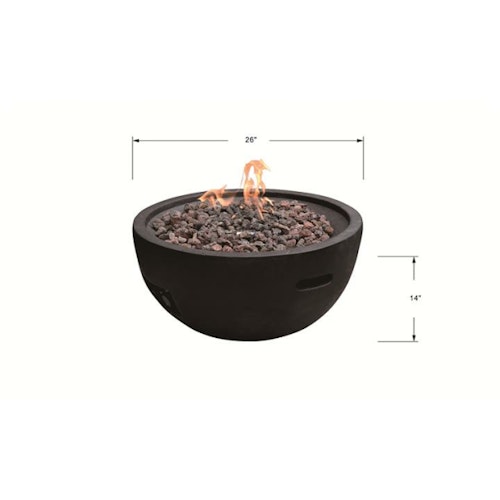 Gardenforma Gas Feuerstelle Jefferson Beton-Optik schwarz