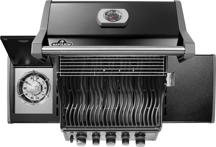 NAPOLEON Gasgrill Rogue 425 mit Heck- und Seitenbrenner, Schwarz, inkl. Drehspieß