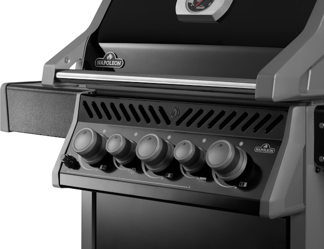 NAPOLEON Gasgrill Rogue 425 mit Heck- und Seitenbrenner, Schwarz, inkl. Drehspieß
