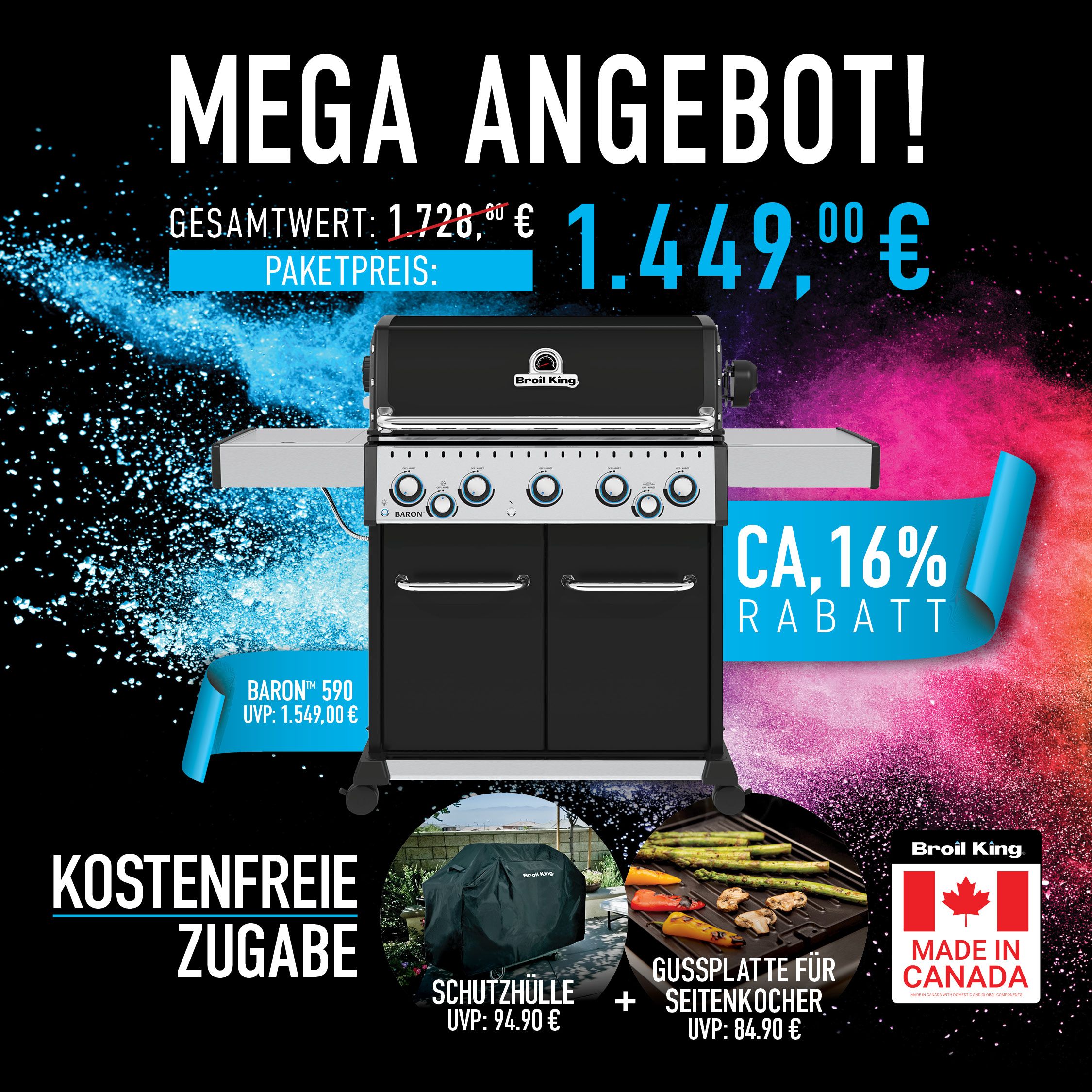 Broil King Gasgrill BARON 590 inkl. Schutzhülle und Gussplatte