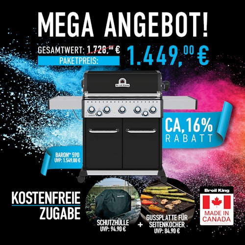 Broil King Gasgrill BARON 590 inkl. Schutzhülle und Gussplatte