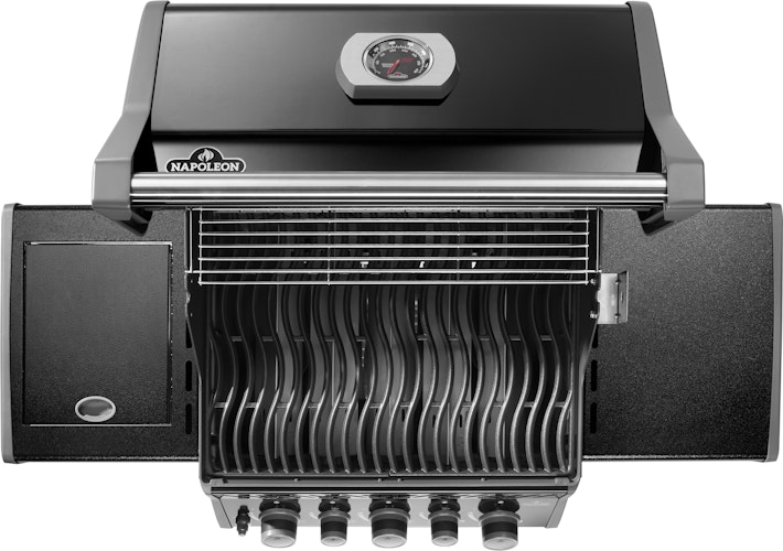 NAPOLEON Gasgrill Rogue 425 mit Heck- und Seitenbrenner, Schwarz, inkl. Drehspieß