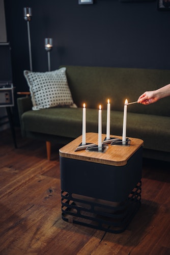 höfats Kerzenhalter-Set SQUARE CANDLE silber 4 Stück