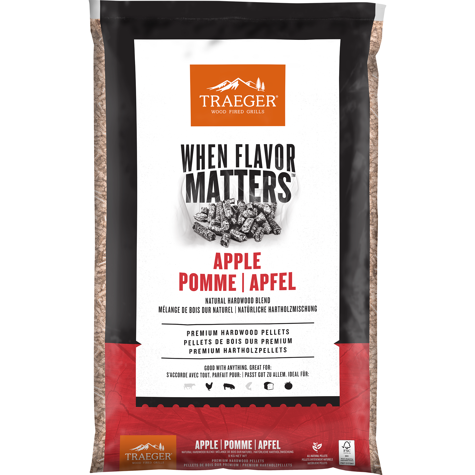 Traeger Hartholz Pellets APFEL, 9 kg Beutel