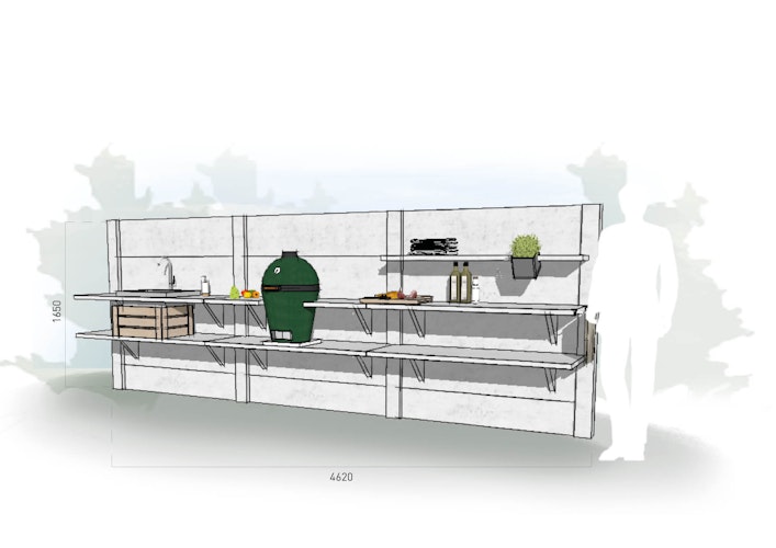 WWOO Designbeton-Outdoorküche Enio