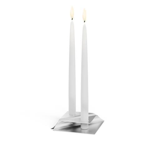 höfats Kerzenhalter-Set SQUARE CANDLE silber 4 Stück