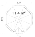 Vorschaubild Palmako Grillkota Eva 11,4 m² - 44 mm
