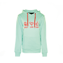 Vorschaubild Big Green Egg Hoodie - Peace-love-Eggs - Mint/Coral