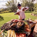 Vorschaubild OFYR Plancha Grill Island Corten 85 Teakholz